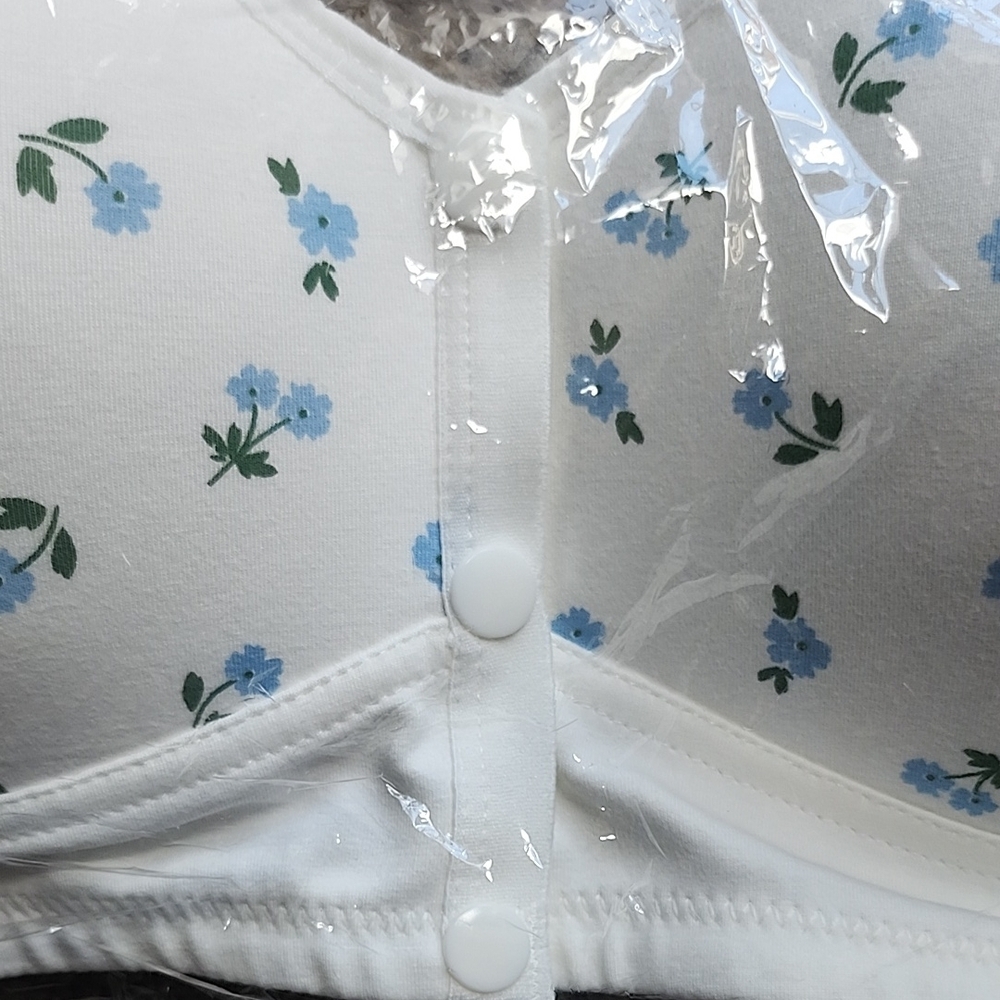 Daisy Floral Strapless Bra - Cream and Blue - Picture 5 of 5